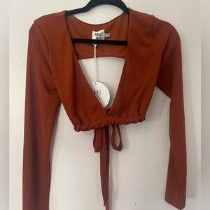 Princess Polly Long Sleeve tie Top